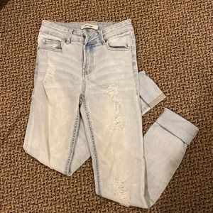 Refuge Light Wash Distressed Skinny Jeans